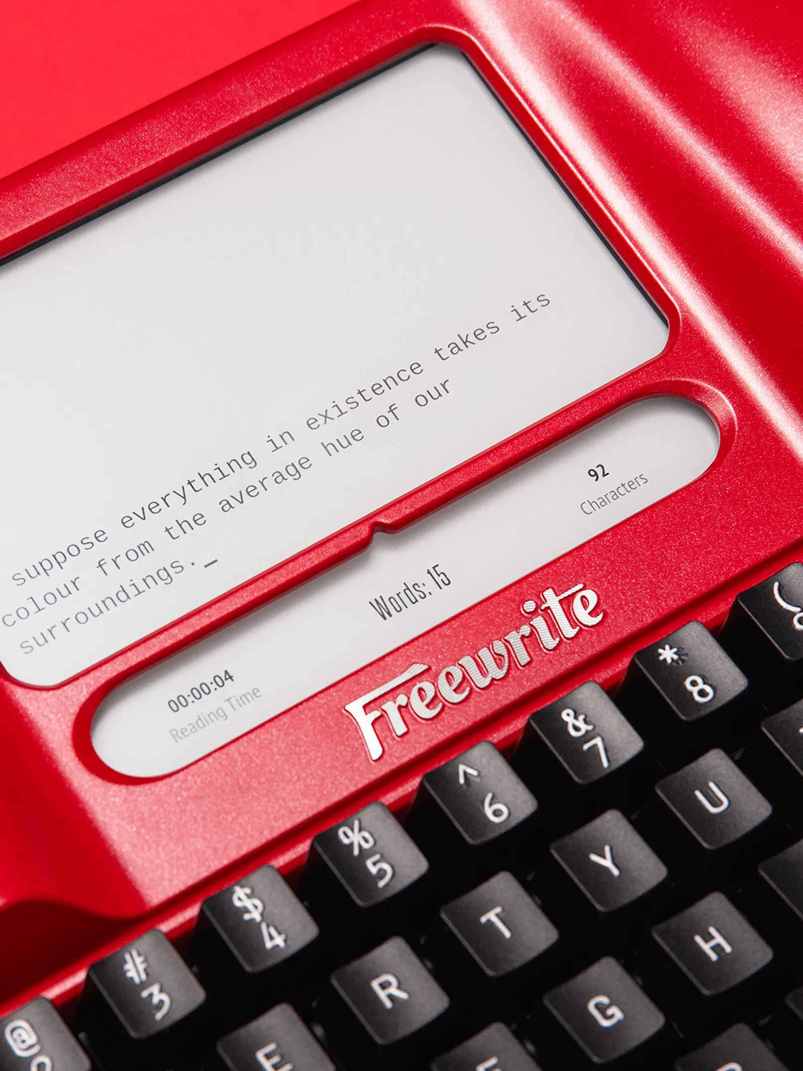 Closeup of the Freewrite Valentine